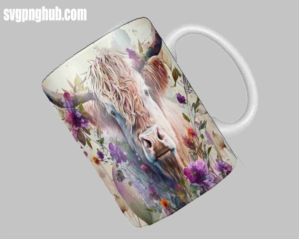 free cow sublimation mug design 1